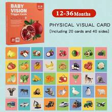 20pcs (40 Sides) Black & White High Contrast Baby Visual Stimulation Cards, Newborn Early Education Flashcards, Color Tracking And Cognitive Development Toys Suitable For 0-36 Months Infants, Montessori Sensory Learning Cards, Perfect Holiday Gift - Multicolor - View 14