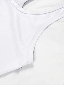 Disney Authorized A Y2K Fashion Sleeveless Tank Vest T-Shirt With Mickey Mouse Print, Cool Summer T-Shirt, Sleeveless Tank Vest T-Shirt With Round Neck Casual Top, Spring And Summer, Women's Wear, Multiple Sizes And Colors To Choose From. - White - View 3