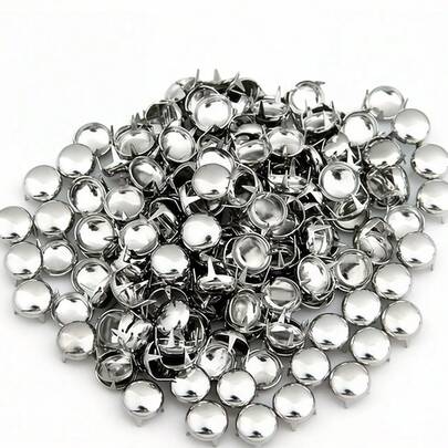 100 piezas de remaches redondos de 10 mm, tachuelas, clavos de cabeza redonda, para manualidades de cuero, decoración de zapatos, ropa y bolsos, estilo punk rock