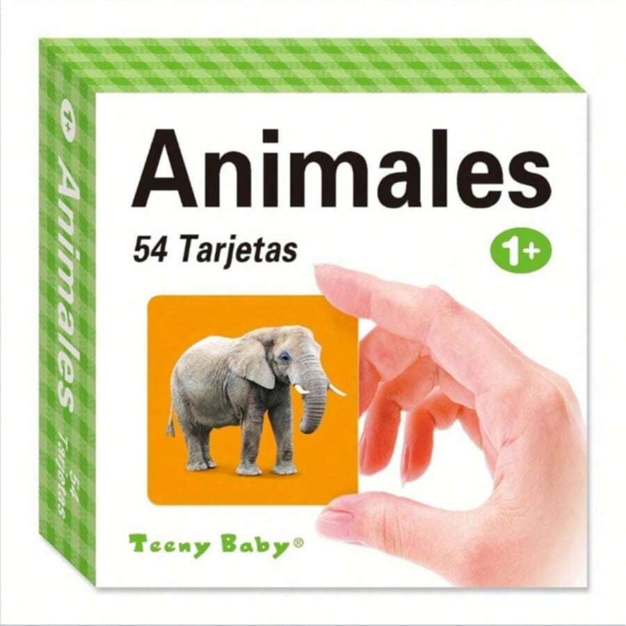 Spanish Learning Flashcards For Kids, Animal Educational Cards, Double-Sided Spanish Word Cards With Illustrations, Brain Development Toy, Screen-Free Learning Gift For Toddlers, Boys & Girls, Birthday & New Year - Multicolor - View 1