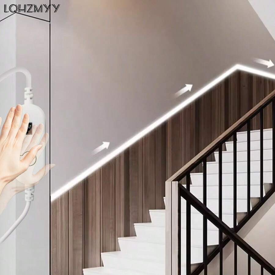LQHZMYY QHZMYY 1pc Hand Sweep Sensor Neon Light Strip With IC, Flowing Light, Chasing, Meteor Effect, Gesture Control Switch, Ambient Lighting Strip, High-Tech Flowing Light Strip For Stairs, Fences, Gaming Rooms, Kitchens, Hallways, TV Backdrops, Ceilings And Other Decorations