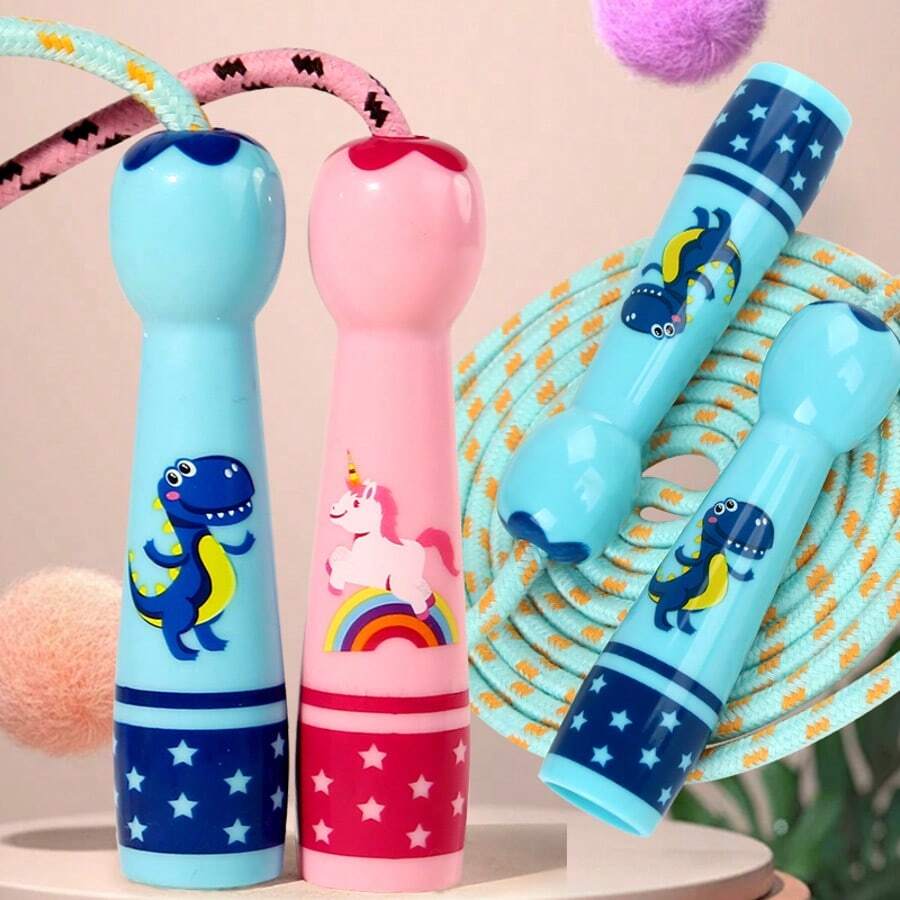 Tali Lompat Katun yang Dapat Diatur, Cocok untuk Anak Laki-laki dan Perempuan, Kebugaran, Aktivitas Luar Ruangan, Peralatan Olahraga Anak-anak