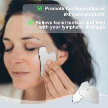 2 Pcs Stainless Steel Gua Sha Tool, Gua Sha Facial Tools, Durable GuaSha Tool For Jawline Sculpting, Face Massager, Puffiness Reducing, Skin-Care Gift - Heart-shaped + Lip-shaped - View 6