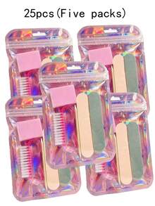 5pcs Nail And Toe Care Tool Set, Including Mini Nail File, Cuticle Pusher, Double-Sided Nail File, Wooden Cuticle Nipper, Nail Cleaner Tool, Suitable For Professional Manicurist And Home Use, Basic Nail Care Kit - Multicolor - View 12