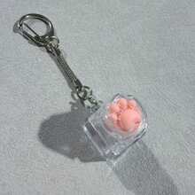 2026 New - 1pc Squeeze Stress Relief Cat Paw Keychain, Soft Silicone Mechanical Keyboard Button Pendant, Slow Rising Cute Relaxation Gadget, Portable Bag Charm, Adult Gift - Perfect Gift, Birthday Gift, Easter Gift - Multicolor - View 7