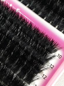 Hinarin 705pcs 4 Types Mixed D-Curl Cluster Lashes Large Capacity Mixed Bottom Lashes + Spiky Lashes + 40D/60D/80D/100D Fluffy Individual Lashes DIY Home Use Lash Extension Set For Volume And Length, Includes Makeup Tools - Black - View 3