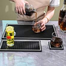 Bar Mat Coaster, Shaker Cup Anti-Shock Pad, Coffee Machine Drip Tray PVC Waterproof Heatproof Anti-Slip Coaster - Multicolor - View 7