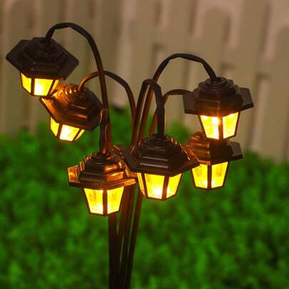 6 LED Retro Palace Lantern String Lights, Indoor Vintage Palace Lantern Decor, Atmospheric Lights For Villa, Landscape Wall, Display Window, Corridor