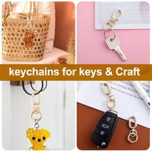 2pcs Double Opening Swivel Clasp Clips, Metal Swivel Spring Snap Hooks, Key Chain Clip With Key Ring For DIY Crafts, Keychains - Multicolor - View 7