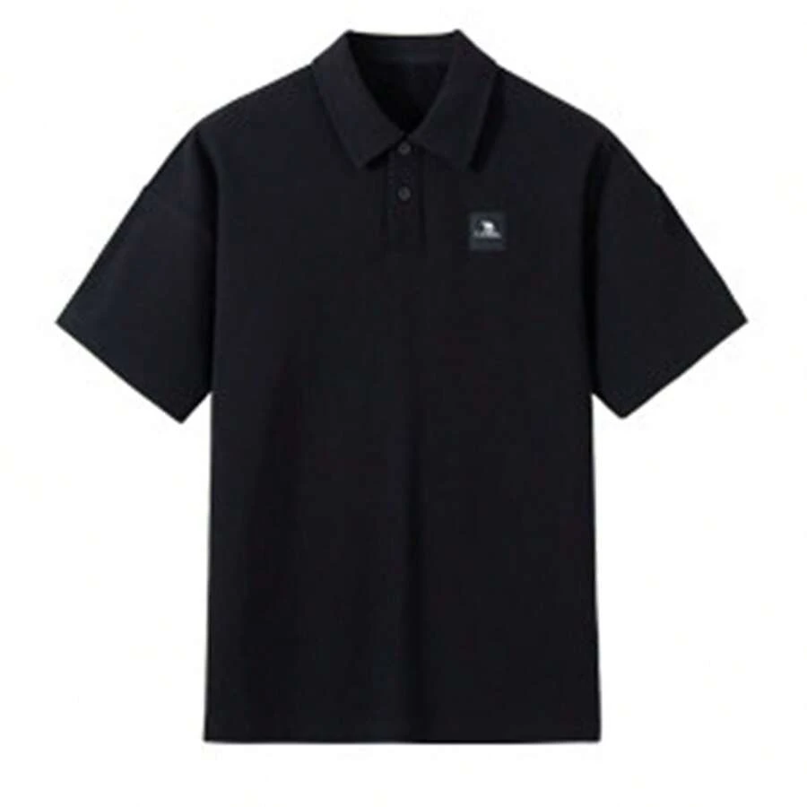 CAMEL CROWN Men's Short-Sleeved Polo Shirt, Summer Fashion Casual Loose T-Shirt Top - Phantom Black - View 1