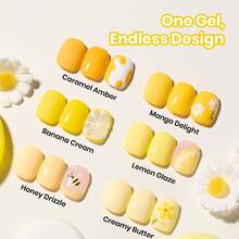 Beetles Yellow Gel Nail Polish Set - Sunny Pantry With Color Card, 6Colors HEMA FREE Yellow Gel Nail Polish Set 15ML/0.51FlOz - skafferi - Visa 4