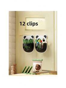 12pcs/Set Cute Panda Themed Bamboo Clips, Reusable And Moisture-Proof, Suitable For Sealing Food Bags And Kitchen Organization - View 8