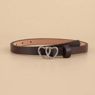 女士休闲优雅心形扣腰带，适合搭配毛衣、连衣裙、牛仔裤和日常办公服饰