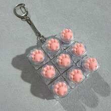 2026 New - 1pc Squeeze Stress Relief Cat Paw Keychain, Soft Silicone Mechanical Keyboard Button Pendant, Slow Rising Cute Relaxation Gadget, Portable Bag Charm, Adult Gift - Perfect Gift, Birthday Gift, Easter Gift - Multicolor - View 3