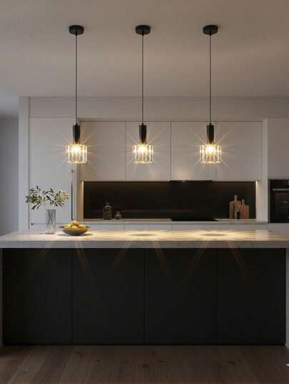 1 pieza Lámpara colgante de cristal de lujo nórdica de una sola cabeza, lámpara colgante de cristal regulable, casquillo E27, luz minimalista moderna para dormitorio, bar, comedor, iluminación creativa para el dormitorio (bombilla no incluida)