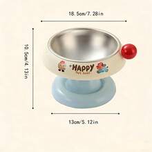 Tazón de comida elevado para mascotas con revestimiento de acero inoxidable y antideslizante, estilo de dibujos animados lindo adecuado para gatos y perros - Gran capacidad - Ver 3