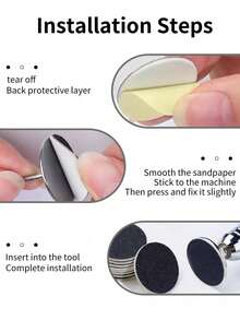 60pcs Replaceable Metal Grinding Heads, Pink Foot Care Sanding Paper, Foot Care Tools Accessories - Multicolor - View 3