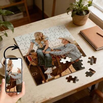 Personalized Wooden Puzzle, Customized Photo Portrait Puzzle, Birthday Gift, Personalized Puzzle Souvenir For Special Occasions, Couple Portrait Puzzle, Travel Memory Photo Puzzle, Anniversary Custom Photo Puzzle, Graduation Class Photo Puzzle, Family Gathering Custom Puzzle, Holiday Custom Puzzle Gift