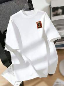 复古卡通猫吃面条印花T恤，面料柔软舒适，适合男孩户外运动、日常穿着、街头风、校园风，春夏时尚休闲上衣。 - 白色 - 查看 6