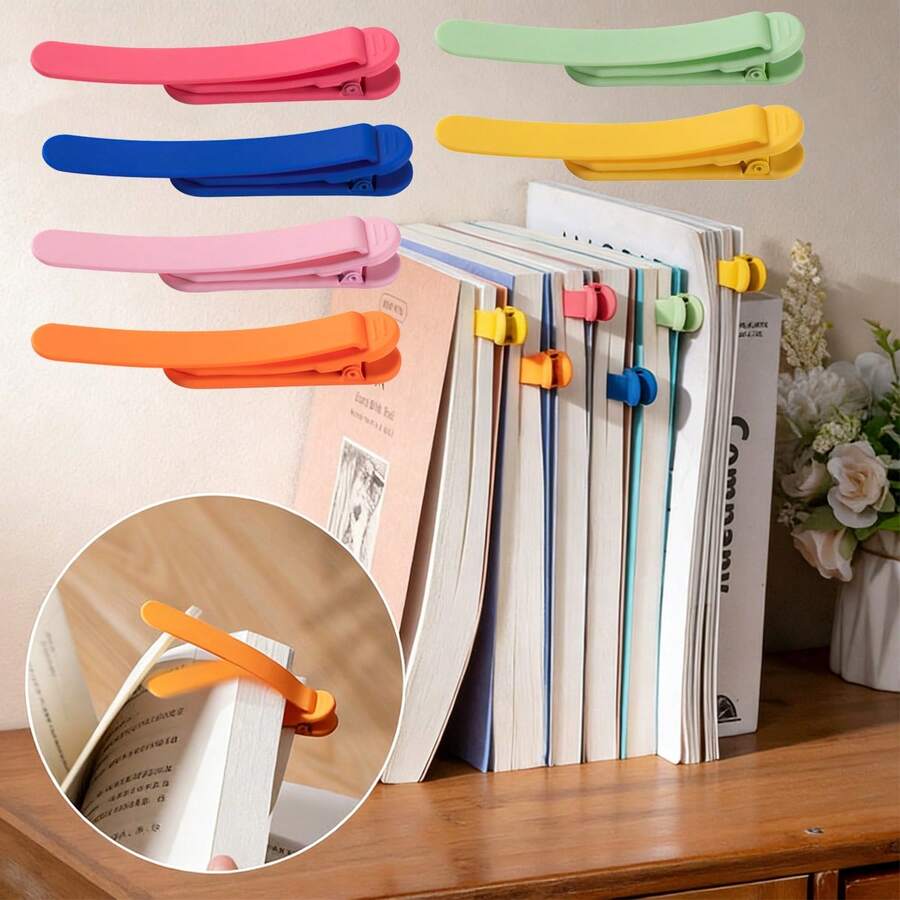 Silicone Automatic Page Marker, Minimalist Style Bookmark, Portable Reading Tracking Tool - Multicolor - View 1