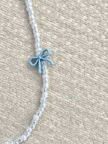 1 Piece Cute Cartoon Alloy Bow Pearl Mobile Phone Lanyard, Ins Style Simple Korean Style Mobile Phone Ornament Bag Pendant Car Keychain - Multicolor - View 4