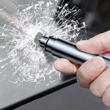 1个带安全带切割器的紧急安全锤，便携式汽车和家庭逃生工具 - 黑色 - 查看 2
