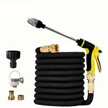 Garden Hose Set, Water Filling And Expansion Hose, Adjustable Water Gun, Equipped With Foam Kettle, Gardening Tools - A - View 12