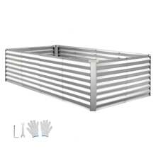 Galvanized Raised Garden Bed, 8 X 4 X 2 Ft, Rectangular Metal Planter Box Kit Outdoor, Bottomless Elevated Planting Box With Gloves, Rustproof Alu-Zinc, For Growing Flowers Vegetables, Silver - Bộ 1 món màu bạc, kích thước 8*4*2ft - Xem 9