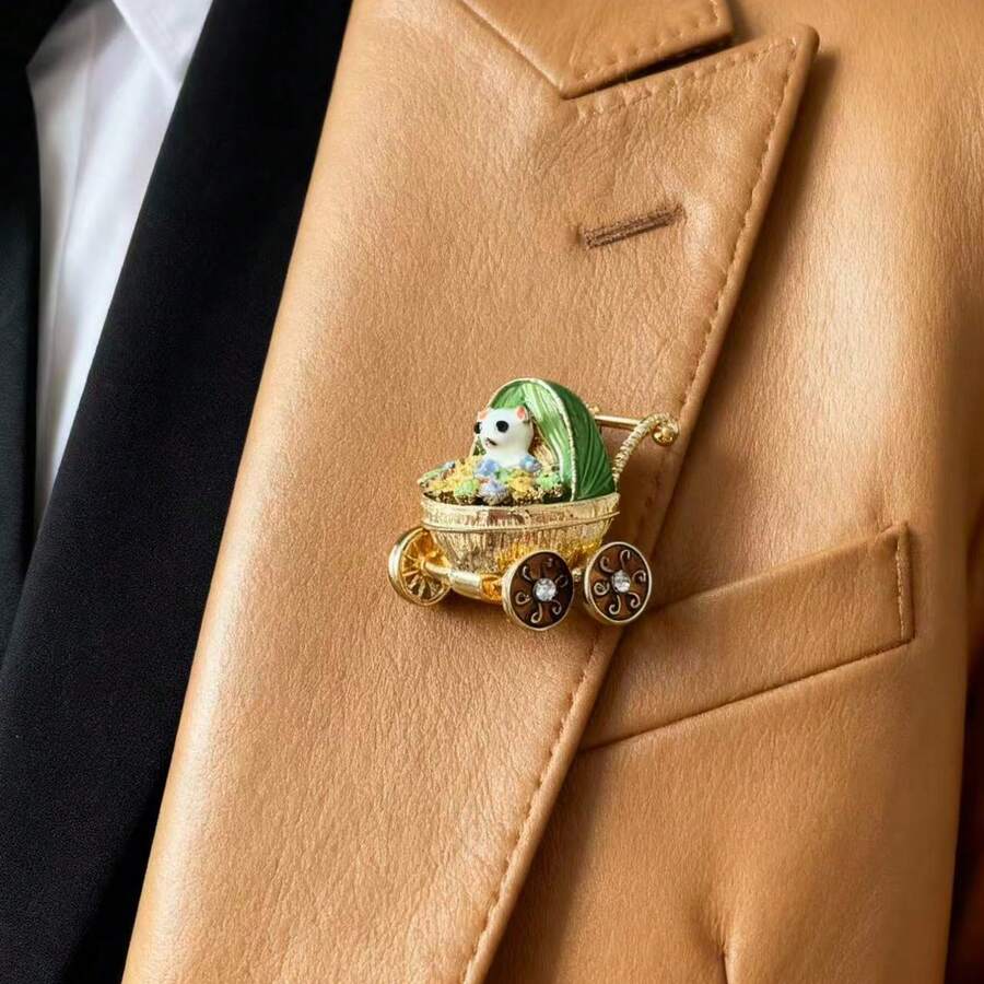 1pc Cute Cartoon Cat Stroller Accessory, Versatile Daily Wear Brooch - Multicolor - View 1