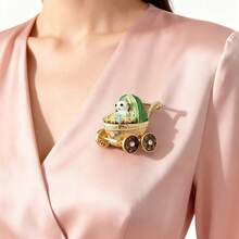 1pc Cute Cartoon Cat Stroller Accessory, Versatile Daily Wear Brooch - Multicolor - View 2