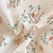 Juego de ropa de cama de 4 piezas con estampado floral de salvia, juego de ropa de cama suave y lavado, funda de edredón con estampado de hojas botánicas, decoración de dormitorio de estilo cottage - Nomeolvides rosa - Ver 9