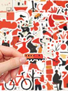 50pcs Bold Minimalist Code Stickers - Aesthetic Vibes For Journal, Phone Case, Tablet, Water Bottle, Desk, Helmet, Bike, Luggage, Waterproof Decals - Multicolor - View 5