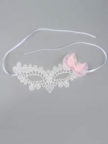 1 pieza Máscara de mujer con lentejuelas y lazo, máscara retro linda y dulce de encaje que cubre media cara, adecuada para todas las estaciones - Multicolor - Ver 9