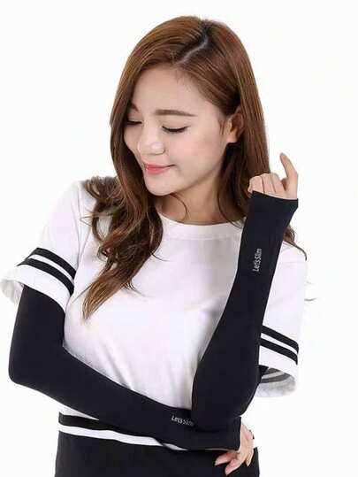 3pcs/Set Women's Ice Silk Anti-UV Arm Sleeves, Breathable Stretchy Sunscreen Gloves For Summer, Suitable For Various Outfits