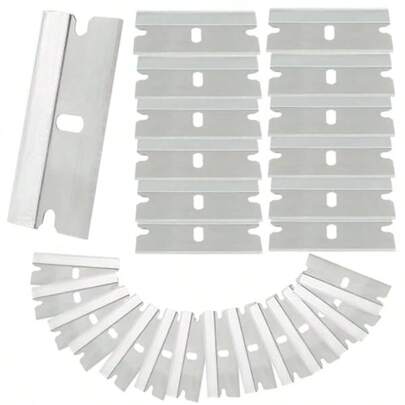 50 Pack Durable Razor Blades Flat Scraper Blades Industrial Blade High Carbon Steel One Edge Razor Blade For DIY Projects Home Use