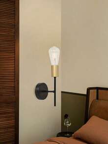 1/2个现代简约铁艺壁灯，E27灯座，硬线连接，适用于卧室、书房、门厅、走廊、楼梯间等场所的壁灯照明，不含灯泡 - 彩色 - 查看 6
