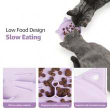 Silicone Slow Feeder Dog Cat Bowls Interactive Puzzle Toy For Pets Dry/Wet Food Training Keeps Dogs Cats Busy Prevents Puppy Kitty Overeating Purple 0.8 Cup - 0,8 cốc - Xem 2