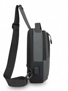 新款男士多功能时尚胸包，旅行运动单肩斜挎胸包，轻便小背包街头风手机包，大腿包 - 彩色 - 查看 4