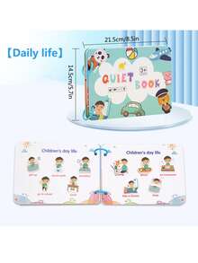 1 Pc Montessori Silent Book, Suitable For Children - Preschool Learning Activity Book - Sensory Toys - Kindergarten Educational Toys, Suitable For Children, Schools, Students, Stationery, Learning Supplies - Multicolor - View 7