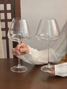 1个欧洲奢华超大号红酒杯，水晶玻璃高脚杯，优雅大号红酒杯 - 透明 - 查看 6