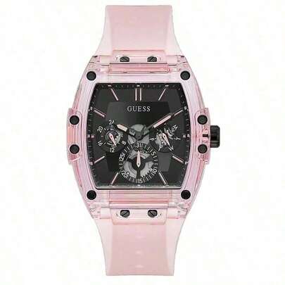  Guess New Men's Fashion Quartz Watch, Multi-Functional Three-Dial Design, Silicone Strap, Great Value, Minimalist Versatile, Suitable For Valentine's Day Gift, Birthday Gift And Daily Wear - GW0032G1