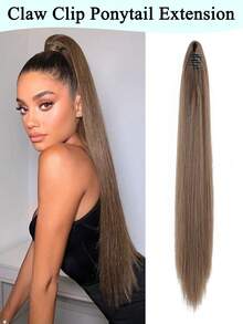 Ponytail Extension,24" Claw Clip In Ponytail Long Straight Pony Tails Hair Extensions Synthetic Hairpiece For Women - Multicolor - View 12