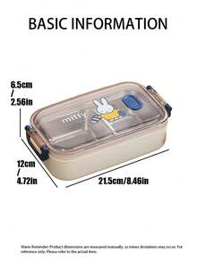 Hộp cơm bento Miffy một lớp bằng thép không gỉ được cấp phép chính thức, có hai ngăn, thiết kế nhân vật hoạt hình anime Nhật Bản đáng yêu, phù hợp cho học sinh, nhân viên văn phòng, thanh thiếu niên và người lớn, món quà sinh nhật và ngày lễ hoàn hảo cho người hâm mộ và nhà sưu tập anime, thiết kế hình thỏ thời trang và dễ thương, bền, chống rò rỉ, có thể tái sử dụng, hộp đựng thực phẩm giữ nhiệt di động. - Nhiều màu - Xem 4