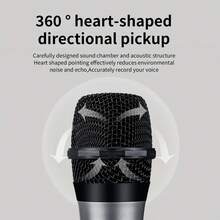 1pc Gray Wireless Microphone, Widely Compatible - View 5