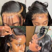 5*5 无胶高清蕾丝闭合式假发和 13*4/13*6 高清蕾丝前假发,巴西原生混纺人发,黑色假发 - 200% 密度,自然色水波纹发 - 预先修剪发际线和婴儿发 - 无需胶水即可立即佩戴 - 多种尺寸,完美贴合女性 - 升级版无需胶水 - 即戴即走 - 自然色&黑色系 - 查看 5