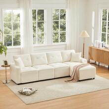 Sofas & Couches - Beige + Corduroy + 4 Seat-1 - View 5