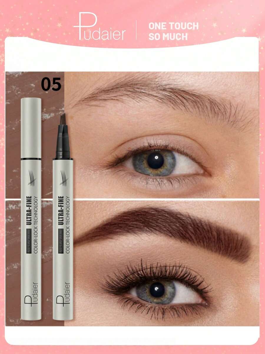 Pudaier 防水眉笔 - 液体眉笔，快速勾勒眉形，打造超细自然妆效，防水防汗，涂抹顺滑均匀，适合初学者，持久妆效 - 05 - 查看 1