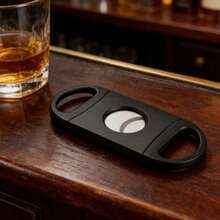 1 PC Premium Stainless Steel Double Blade Guillotine Cigar Cutter – Sharp & Durable Accessories For Smoking Enthusiasts – Perfect Cigar Accessories For Men – Portable & Easy To Use Cigar Scissors – Ideal For Cigar Lovers & Smoking Accessories Collection,Wedding Gift,Groomsman's Wedding Favor - Black - View 3