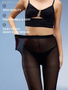 这款女士丝袜饰有别致的孔雀图案，时尚、性感又优雅，适合日常生活中的各种场合。 - 黑色 - 查看 2