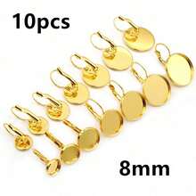 10pcs 6-25mm Inner Size Stainless Steel French Lever Earring Cabochon Blank Base Setting Tray DIY Ear Jewelry Making Bezel Accessories Findings - French Earrings - View 20